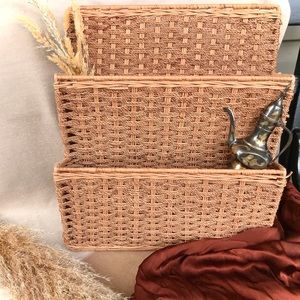 Vintage Wicker Mail Holder